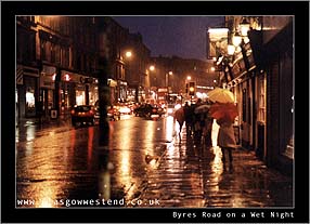 A wet and windy Byres Road