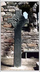 Celtic cross in 12th century church Celtic cross