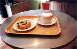 Coffee and pastry at Tinderbox. Photo: Coffee and pastry at Tinderbox.