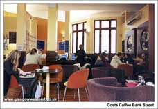 Photograph of inside Costa Coffee