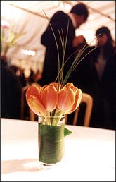 Flowers at the art fair cafe Photo: flowers at the art fair