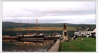 Inveraray sail boat and town Inveraray sail boat