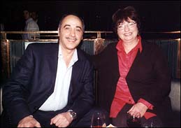 Photo: Pat and Saad Shybani at WEF 2002 launch.