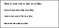 Photo: 8 point text on the Mac.