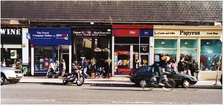 Row of shops on Byres Road Row of shops on Byres Road