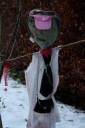Photo: scarecrow in the snow.