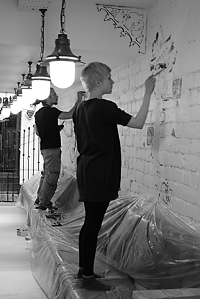 Photo: Artists in Zizzi's.