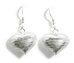 Photo: tweed heart earrings.