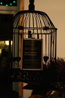 Photo: Bird cage in Hidden Lane Cafe Finnieston Glasgow.