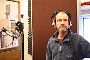 Photo: Bruce doing backing vocals.