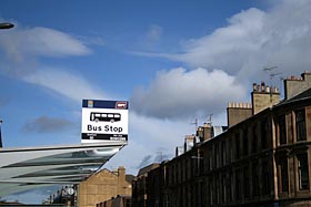 Bus stop Byres Road. Photo: Bus stop Byres Road.