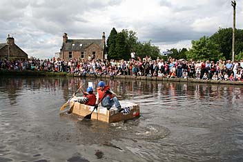 Linlithgow Cardboard boats race. Photo: Linlithgow Cardboard boats race.