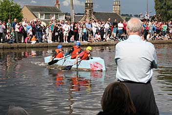 Cardboard boats race at Linlithgow. Photo: Cardboard boats race at Linlithgow.
