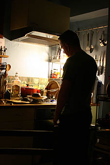 Photo: Lighting the Christmas pudding at Issi and Davy's.