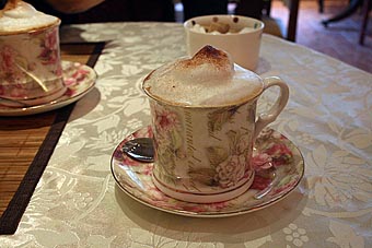 Photo: Cups on the table restaurant.