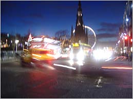 Photo: Edinburgh Princess Street winter night.