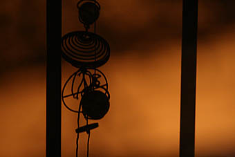 Photo: Wind chimes in the evening sun.