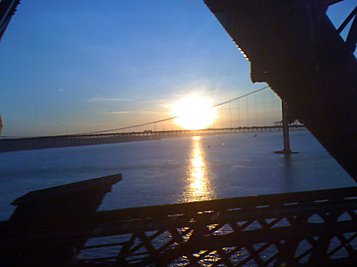 Photo: Crossing the Forth Road Bridge.