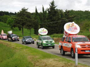 Photo: giro publicity vehicles.