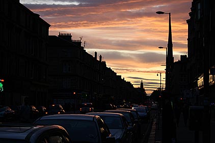 Great Western Road in the evening. Photo: Great Western Road in the evening.