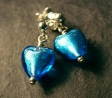 Photo: blue heart earrings.