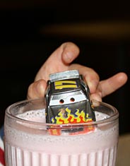 Car in milkshake. Photo: Car in milkshake.