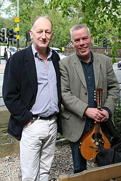 Photo: Music men outside Oran Mor.