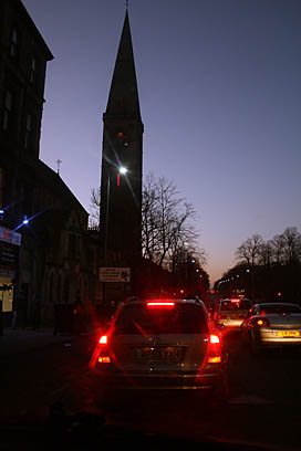 Photo: Night scene of Oran Mor tower on Byres Road.