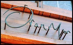 Photo: OranMor restaurant doorway sign.