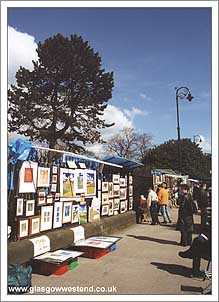 Photo: paintings on railings.