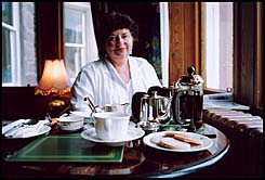 Photo: Pat and afternoon tea.