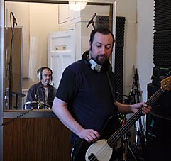 Photo: Peter and Bruce laying down the backing track.