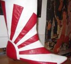 Photo: Red and white boot.