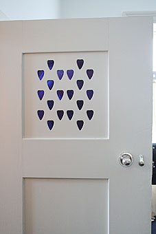 Charlies Rennie Mackintosh room door design. Photo: Charlies Rennie Mackintosh room door design.