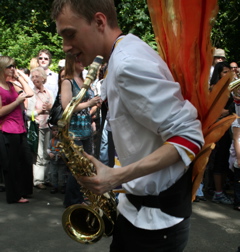 Photo: saxophones.