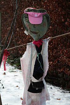 Photo: Scarecrow in the snow.
