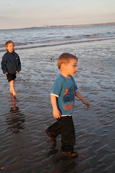 Boys at the seaside Portobello. Photo: Boys at the seaside.