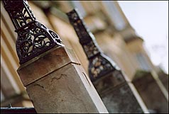 Photo: Cast iron and sandstone posts.