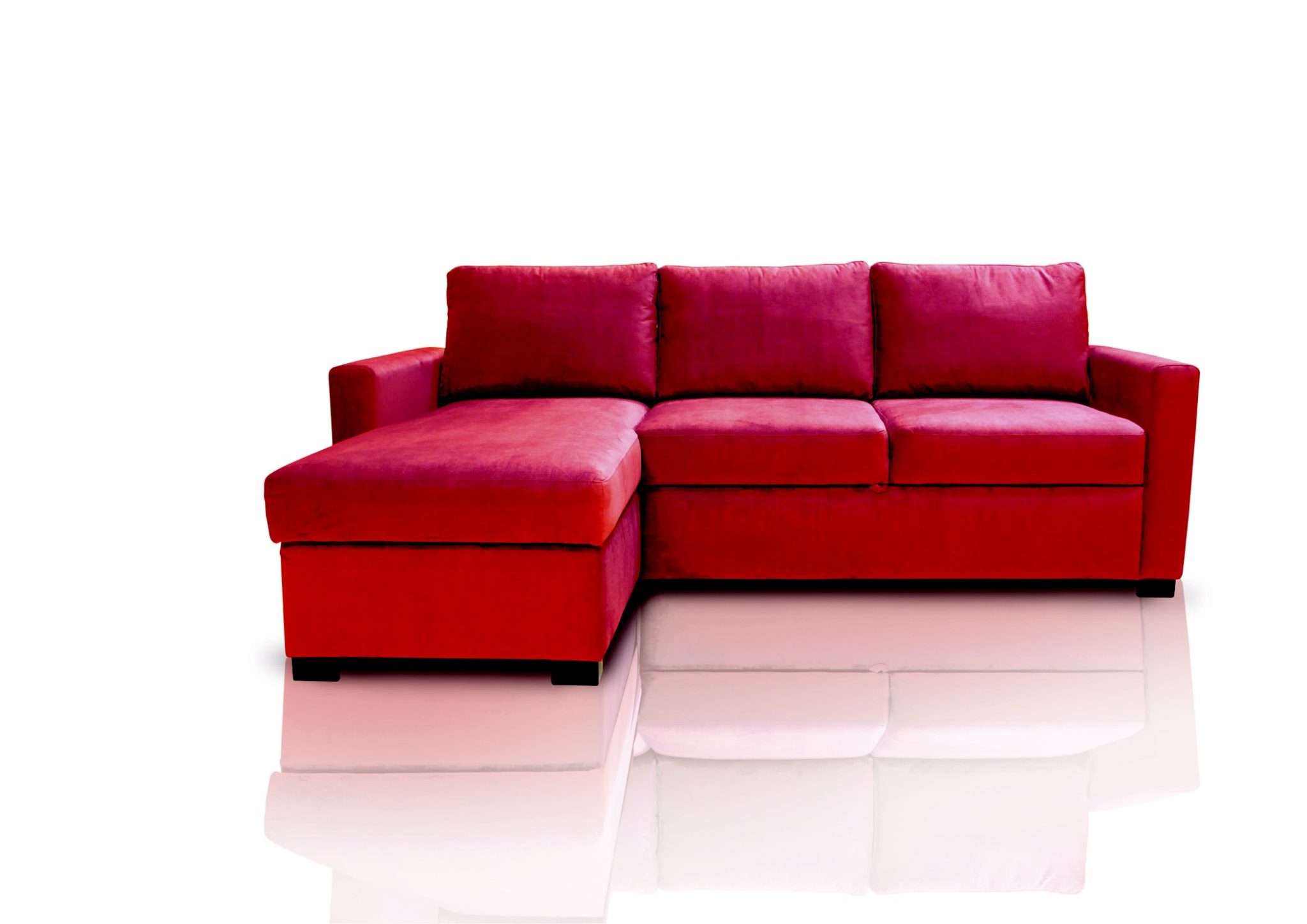 ashmore leather sofa bed red