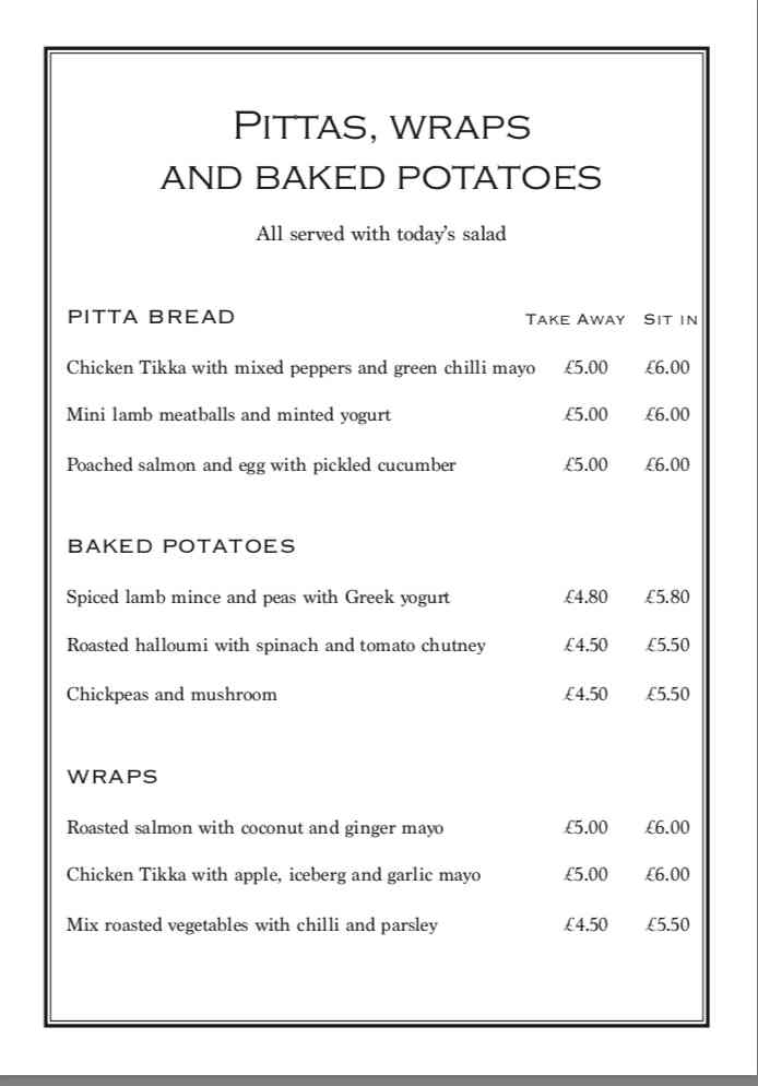 Bungalow Cafe Lunch Menu Glasgow West End