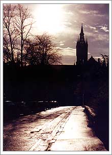 Glasgow University Tower in the Evening