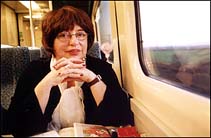 Pat on train.