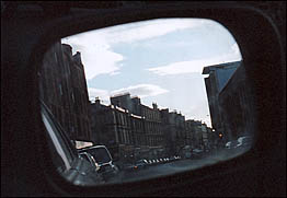 Photo: Byres road in my wing mirror.
