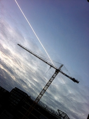 Photo: Light shoots from crane.