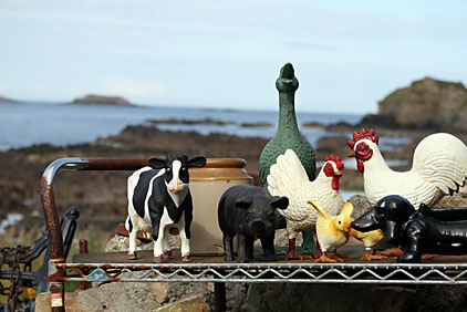 Photo: Antiques with Irish coast in background.