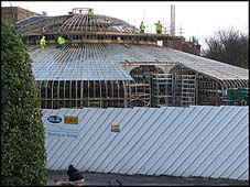Photo: Kibble Palace being dismantled.