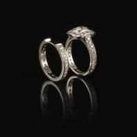 Photo: oval cut pave wedding bands.