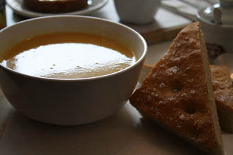 Photo: Soup and bread in Heart Buchanan.