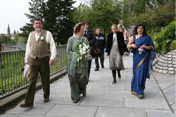 Photo: walking to wedding.
