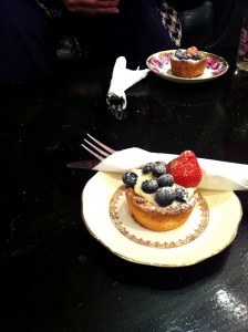 Strawberry tarts and coffee